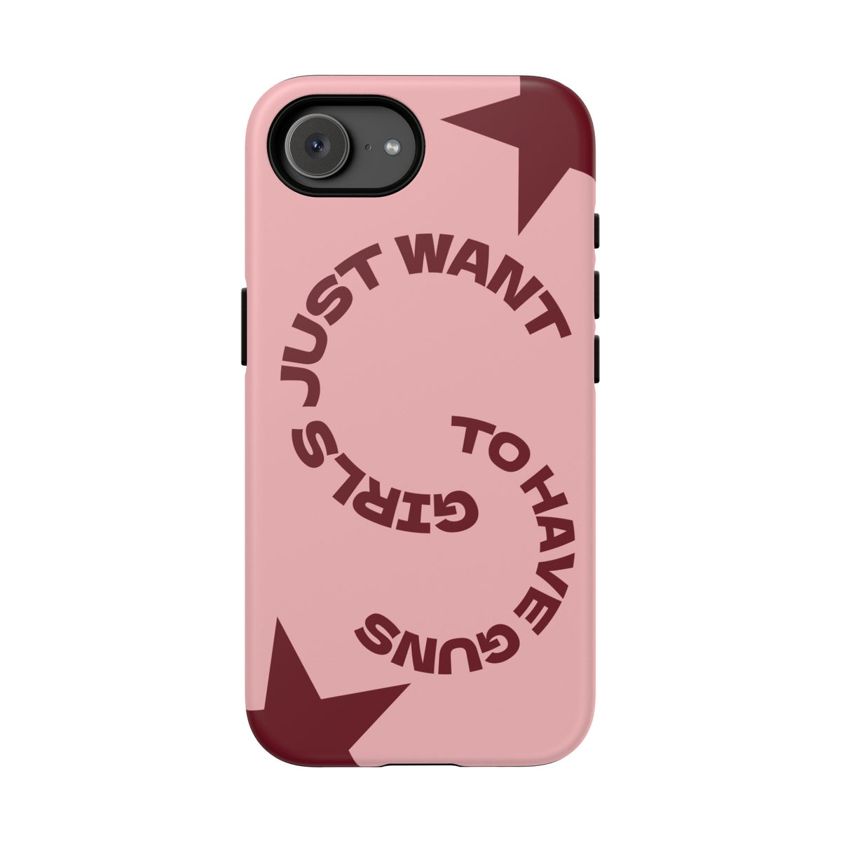Pink & Burgundy Stars 'Girls Just Want To Have Guns' Case