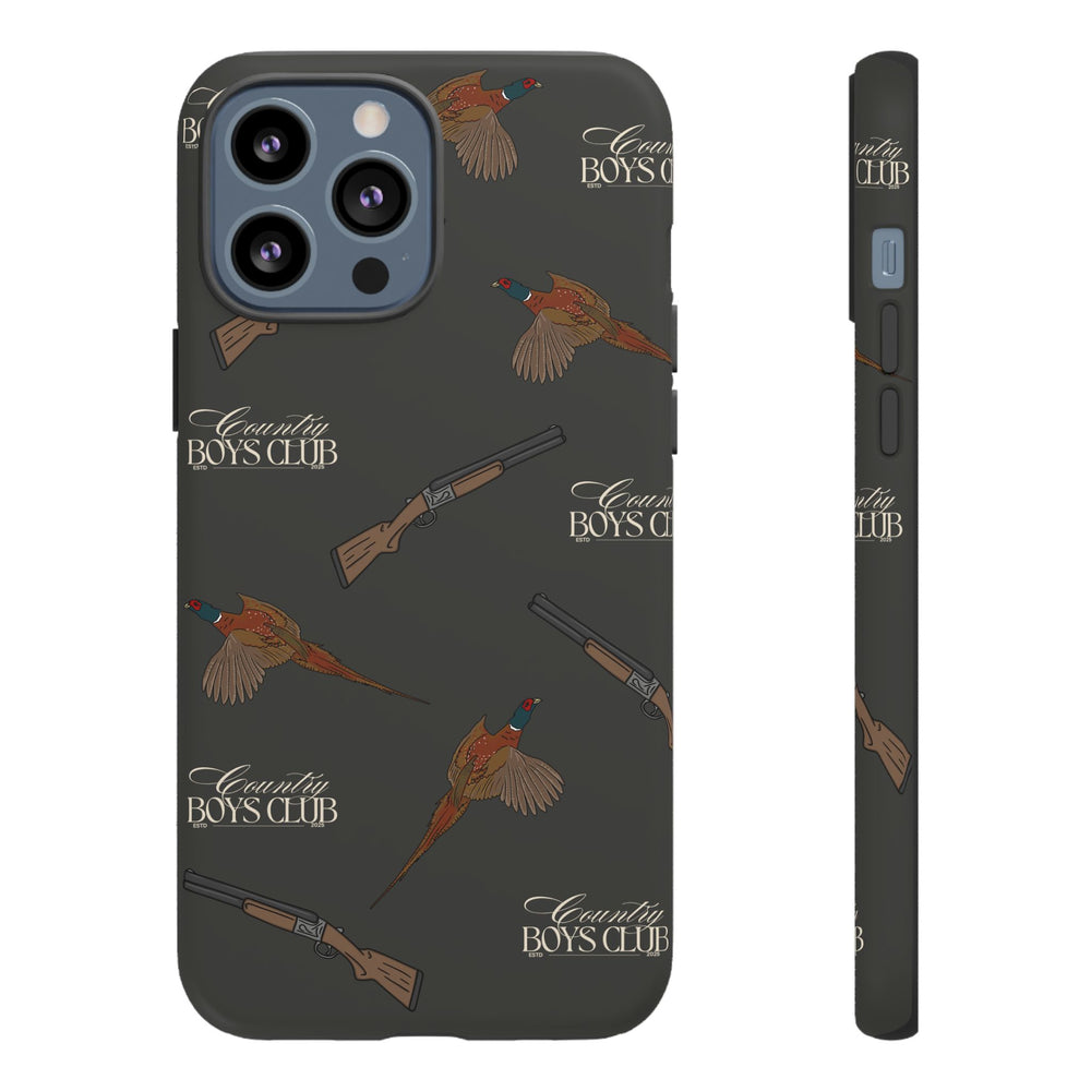 Charcoal 'Boys Pheasants & Shotguns' Case  | CBC x Country Cases