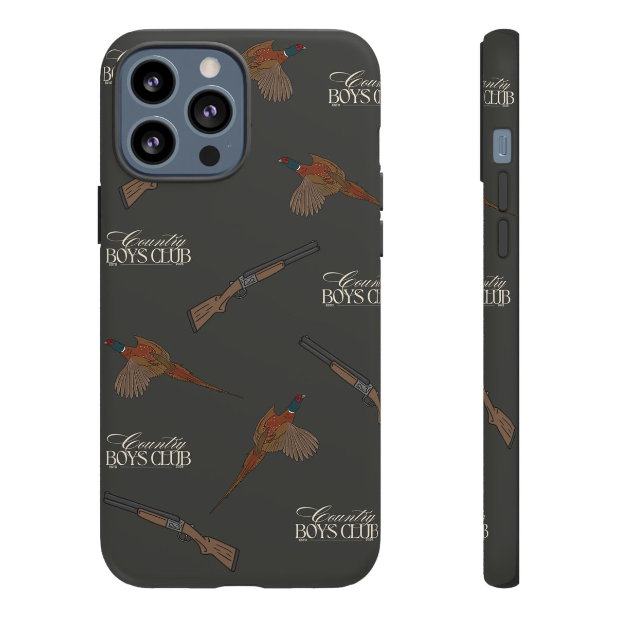 Charcoal 'Boys Pheasants & Shotguns' Case  | CBC x Country Cases