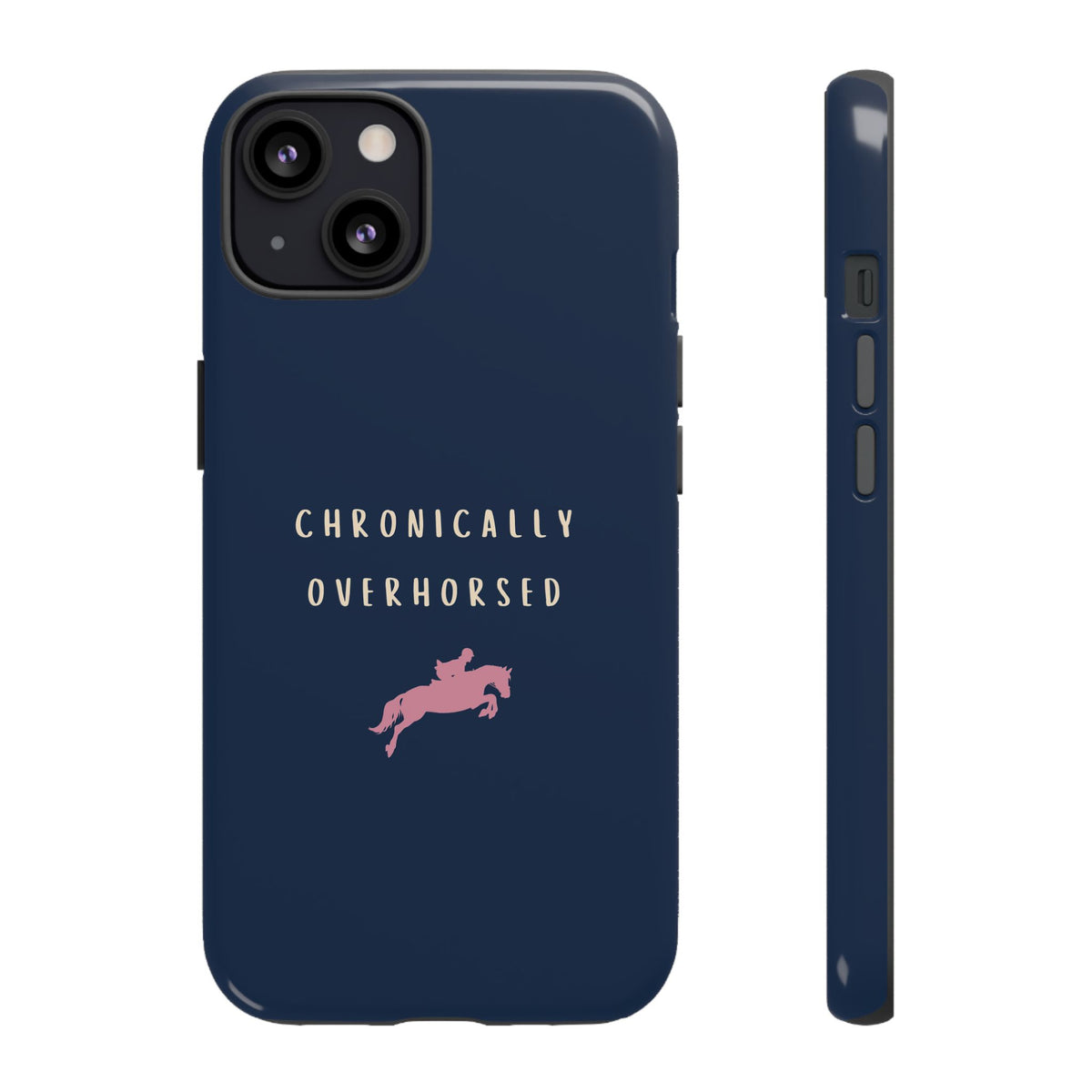 Navy & Pink "Chronically Overhorsed" Case