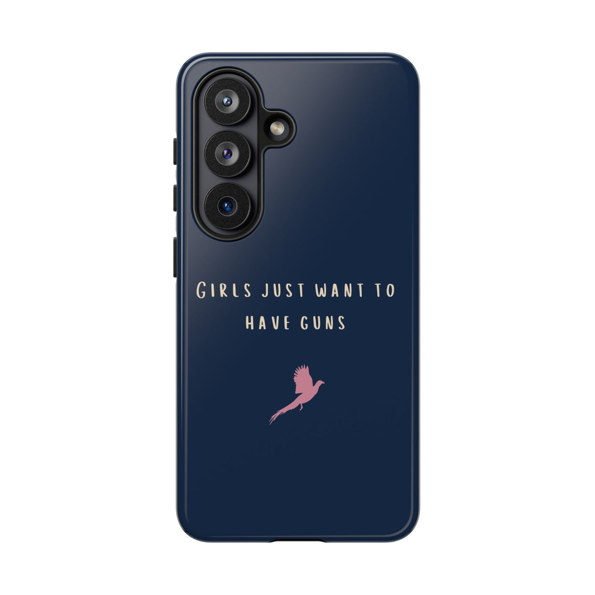Navy & Pink 'Girls Just Want To Have Guns' Case (Pheasant)