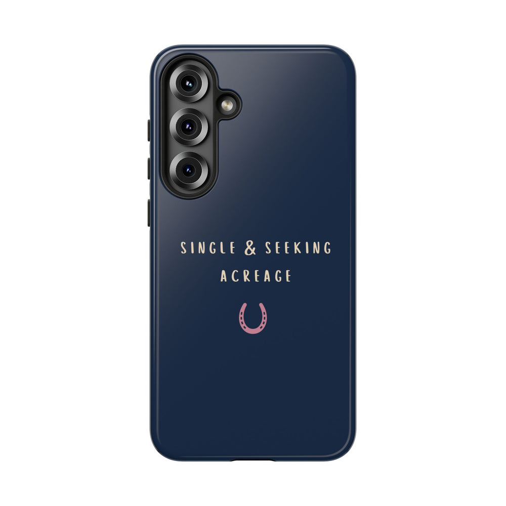 Navy & Pink 'Single & Seeking Acreage' Case