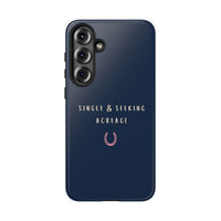 Navy & Pink 'Single & Seeking Acreage' Case