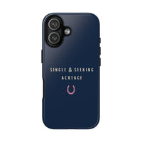 Navy & Pink 'Single & Seeking Acreage' Case