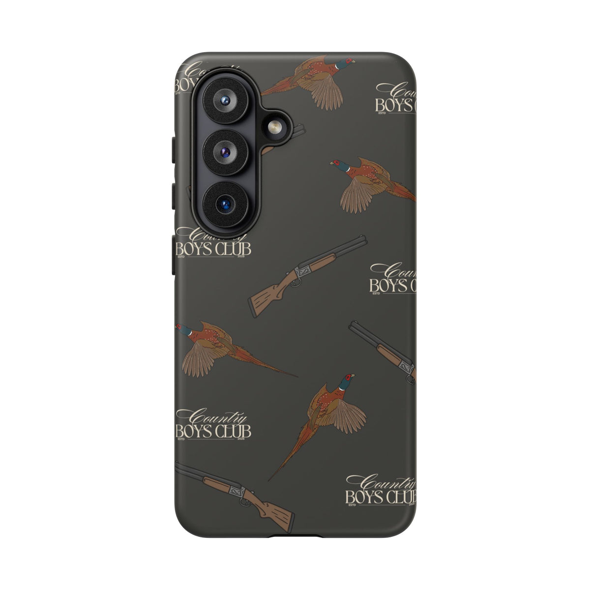 Charcoal 'Boys Pheasants & Shotguns' Case  | CBC x Country Cases