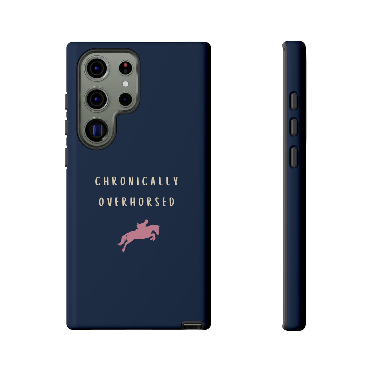 Navy & Pink "Chronically Overhorsed" Case
