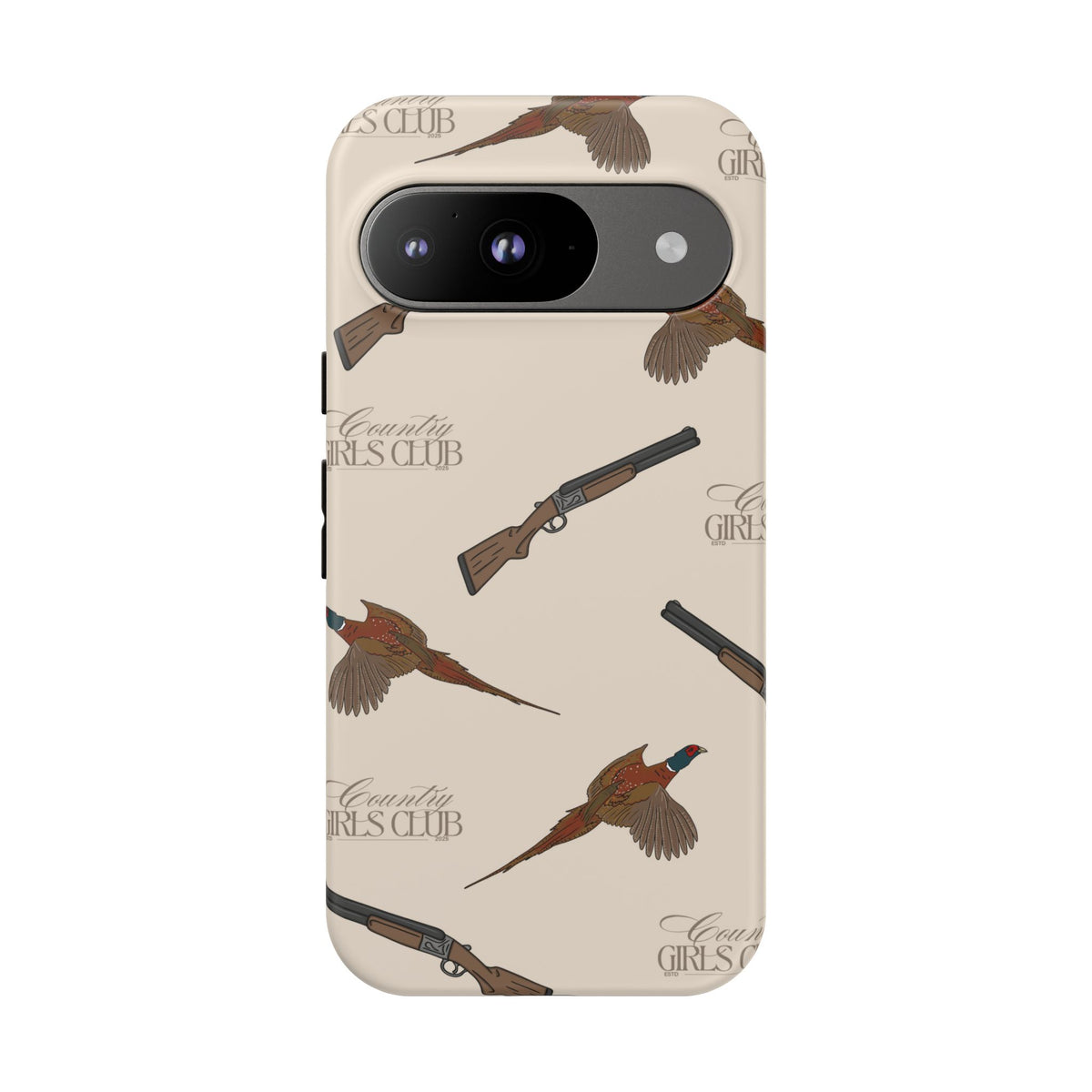 Beige 'Girls Pheasants & Shotguns' Case  | CGC x Country Cases