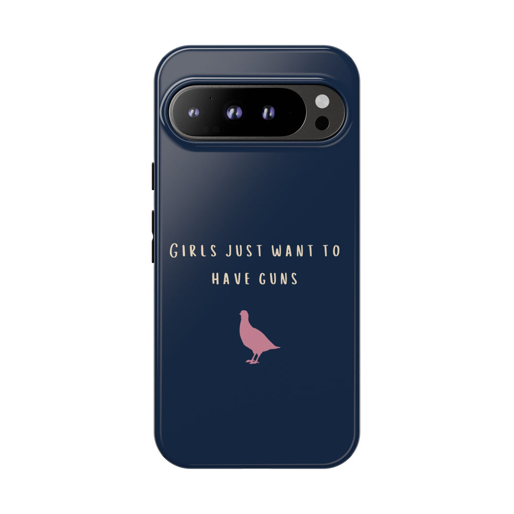 Navy & Pink 'Girls Just Want To Have Guns' Case (Partridge)