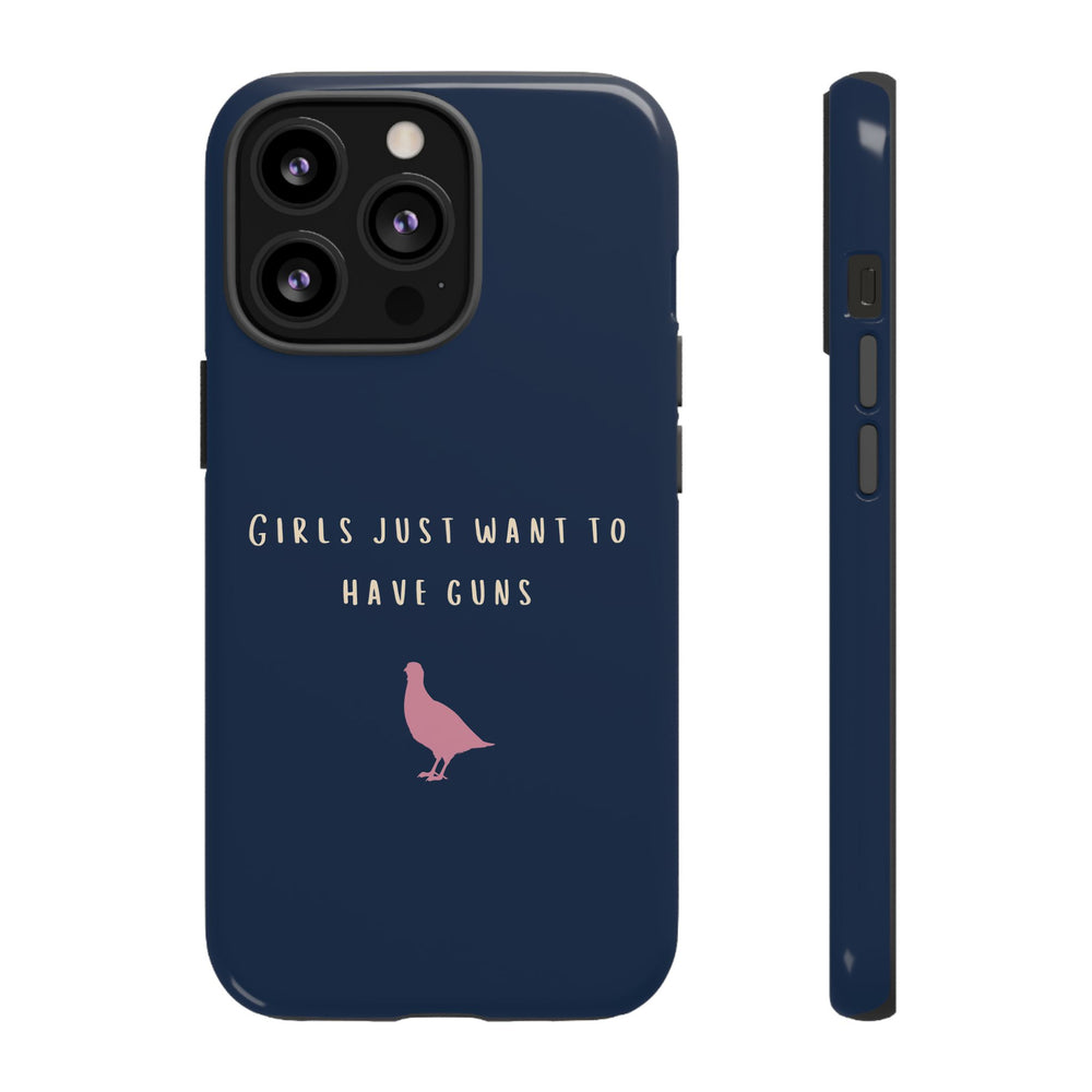 Navy & Pink 'Girls Just Want To Have Guns' Case (Partridge)
