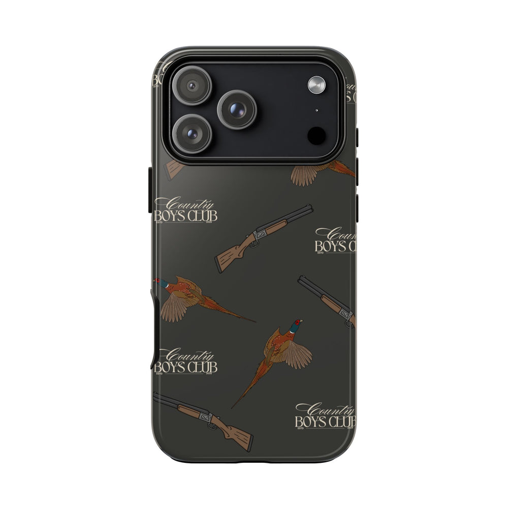 Charcoal 'Boys Pheasants & Shotguns' Case  | CBC x Country Cases