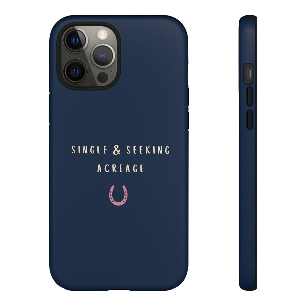 Navy & Pink 'Single & Seeking Acreage' Case