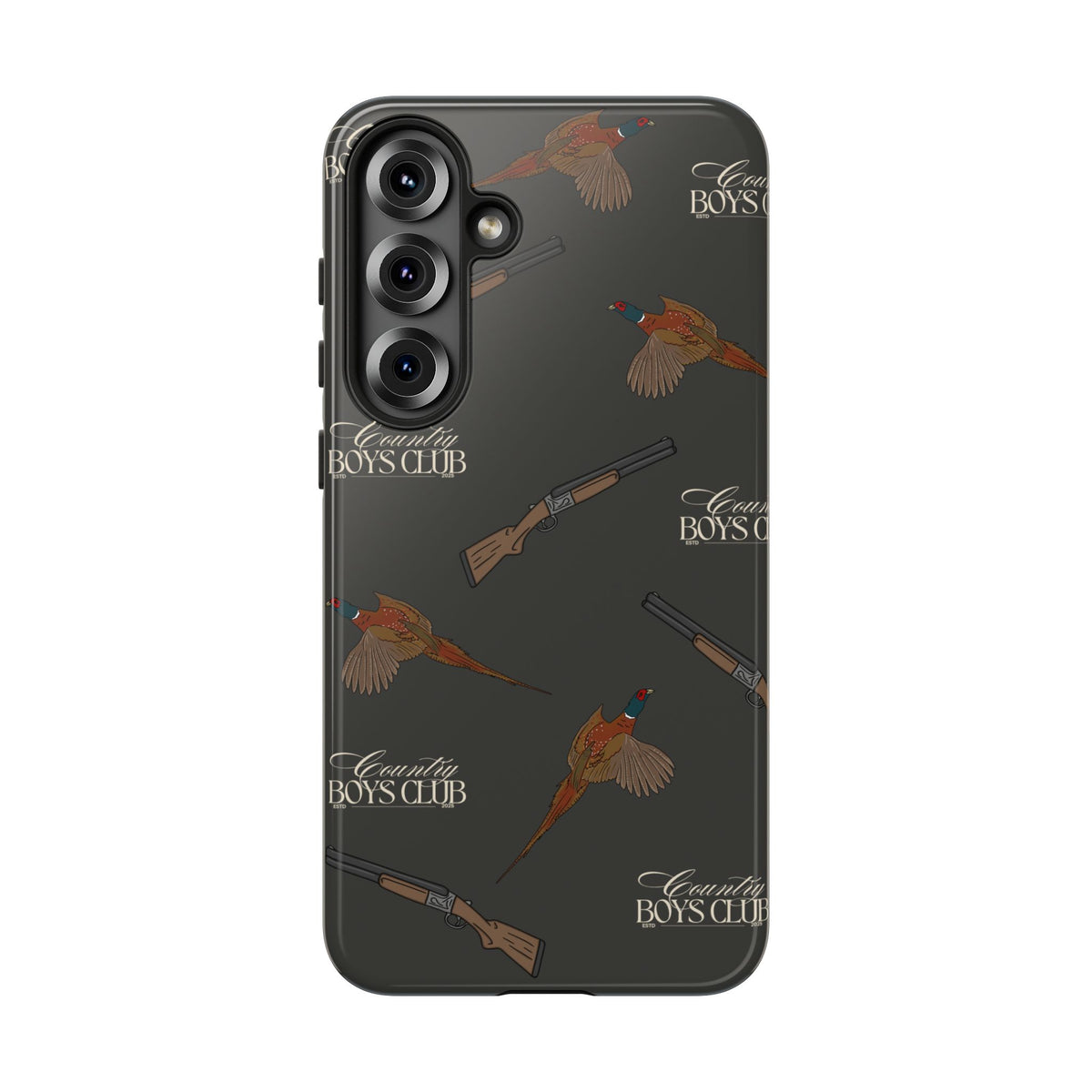 Charcoal 'Boys Pheasants & Shotguns' Case  | CBC x Country Cases
