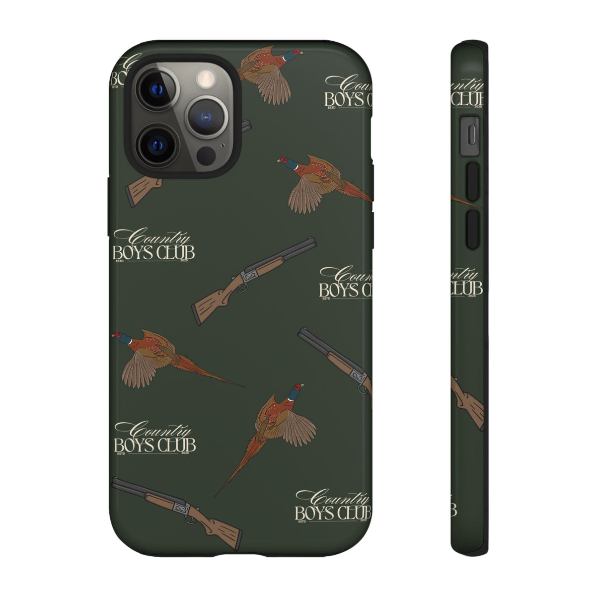 Field Green 'Boys Pheasants & Shotguns' Case  | CBC x Country Cases