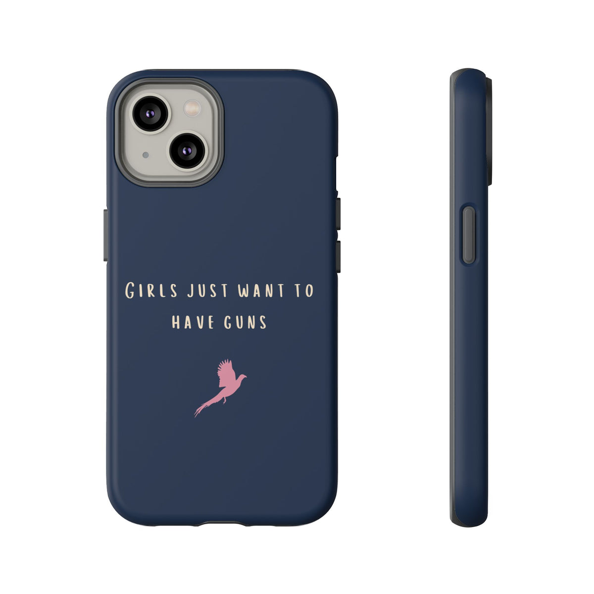 Navy & Pink 'Girls Just Want To Have Guns' Case (Pheasant)