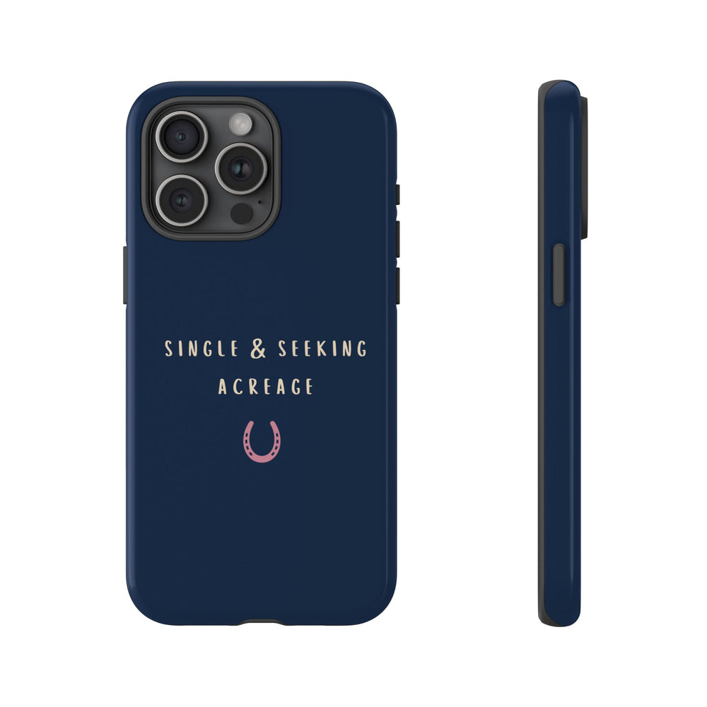 Navy & Pink 'Single & Seeking Acreage' Case
