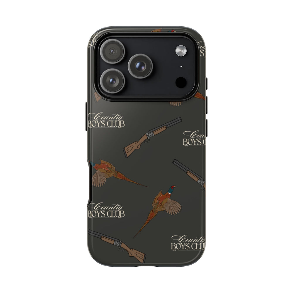 Charcoal 'Boys Pheasants & Shotguns' Case  | CBC x Country Cases