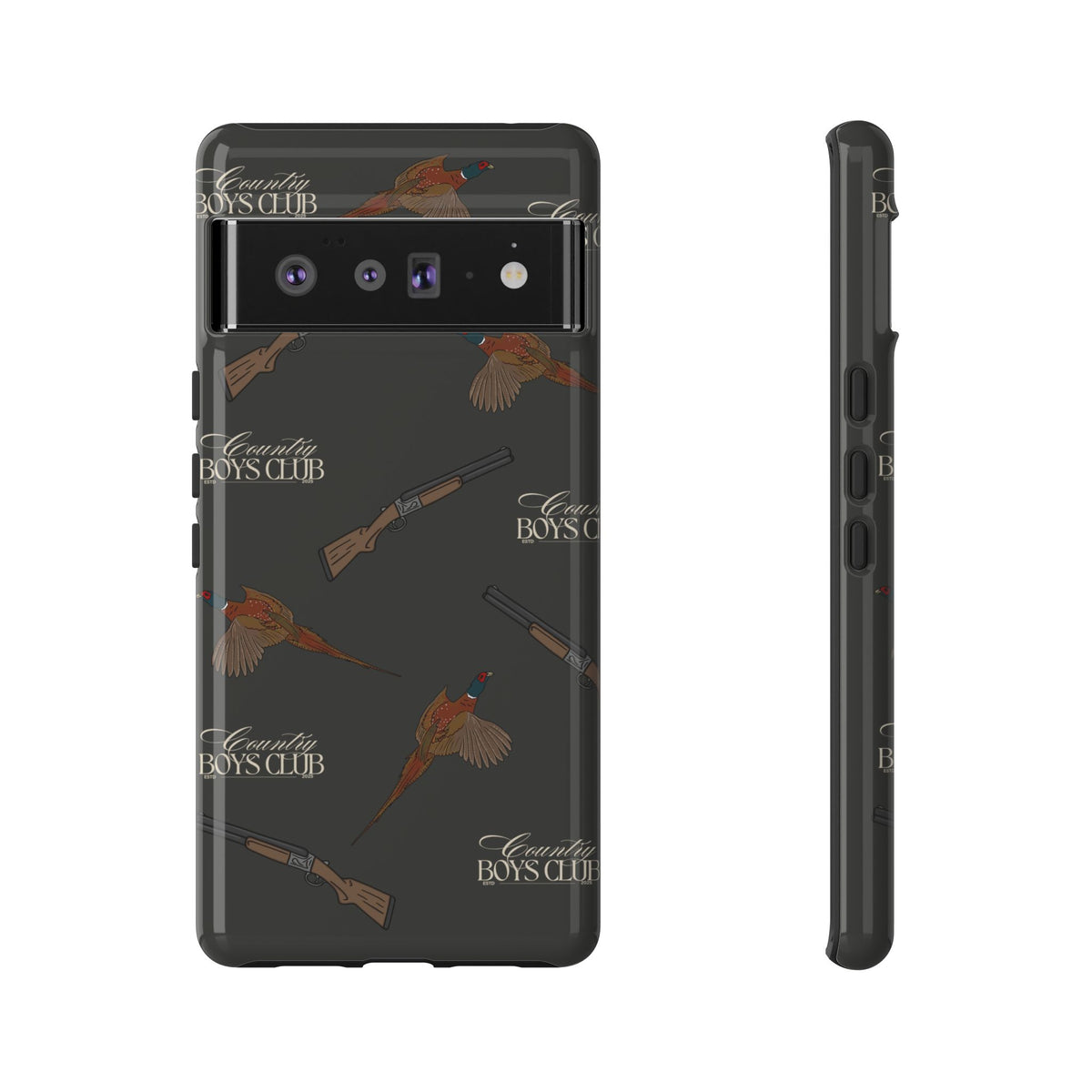 Charcoal 'Boys Pheasants & Shotguns' Case  | CBC x Country Cases