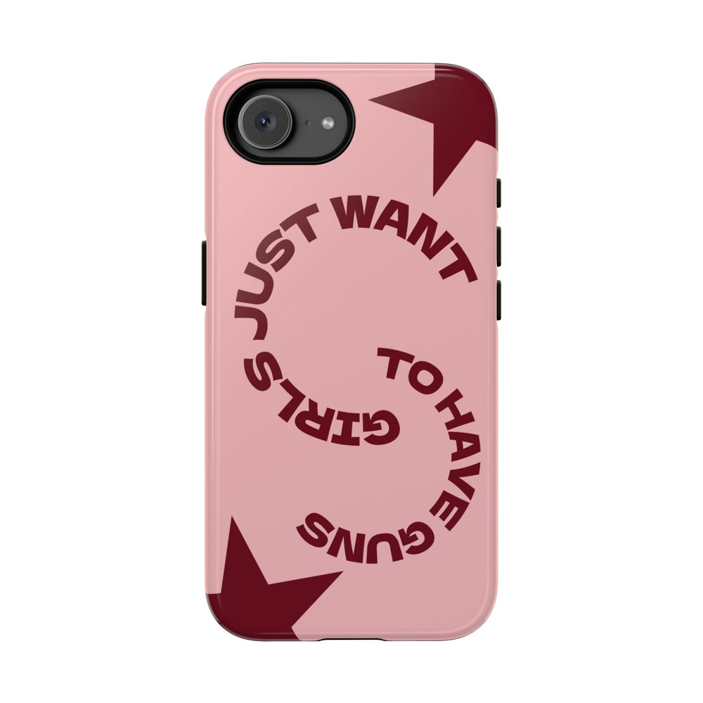 Pink & Burgundy Stars 'Girls Just Want To Have Guns' Case
