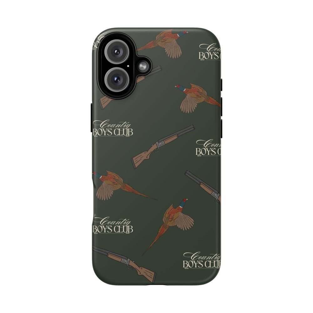 Field Green 'Boys Pheasants & Shotguns' Case  | CBC x Country Cases