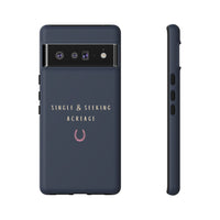 Navy & Pink 'Single & Seeking Acreage' Case