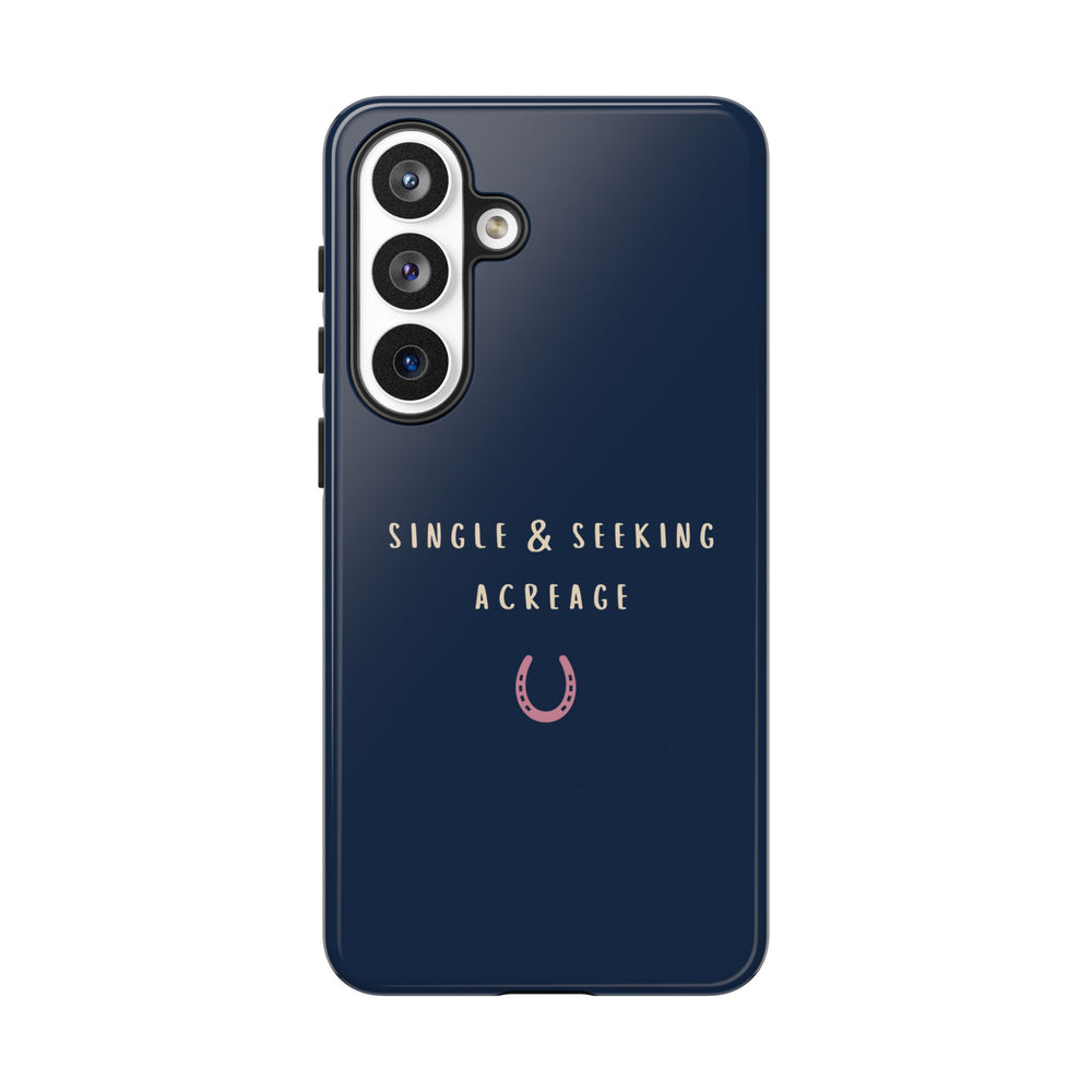 Navy & Pink 'Single & Seeking Acreage' Case