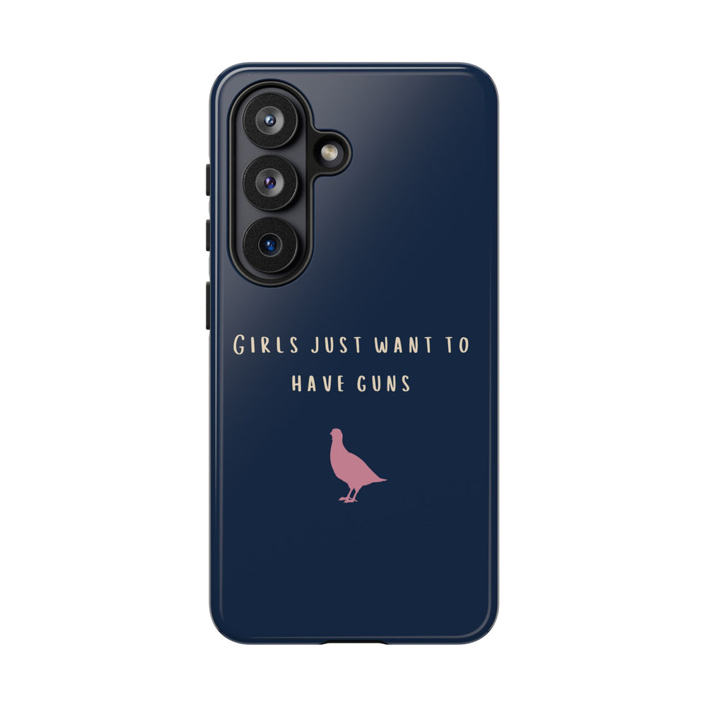 Navy & Pink 'Girls Just Want To Have Guns' Case (Partridge)