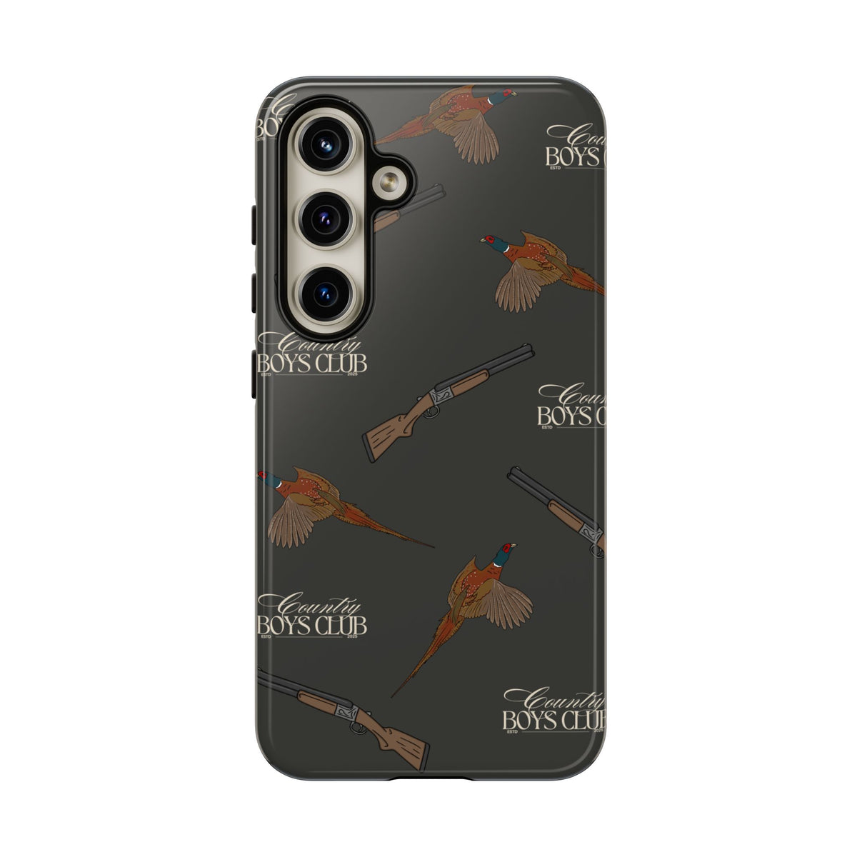 Charcoal 'Boys Pheasants & Shotguns' Case  | CBC x Country Cases