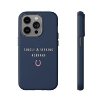 Navy & Pink 'Single & Seeking Acreage' Case
