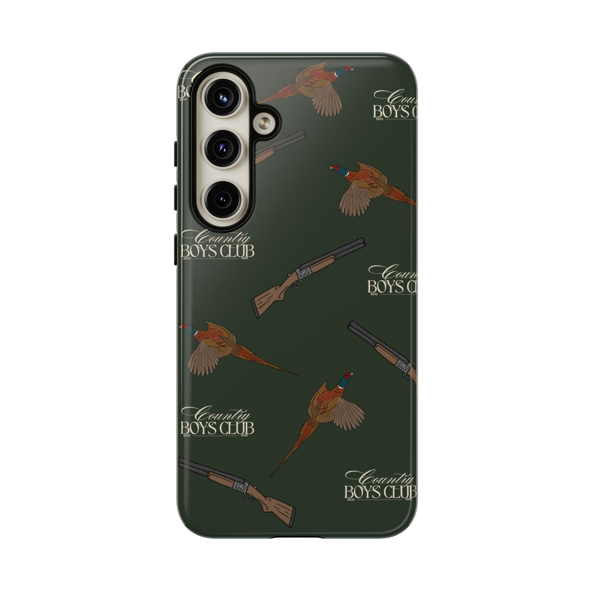 Field Green 'Boys Pheasants & Shotguns' Case  | CBC x Country Cases