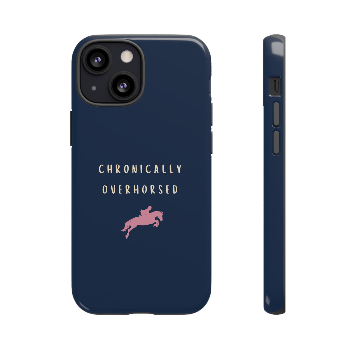 Navy & Pink "Chronically Overhorsed" Case