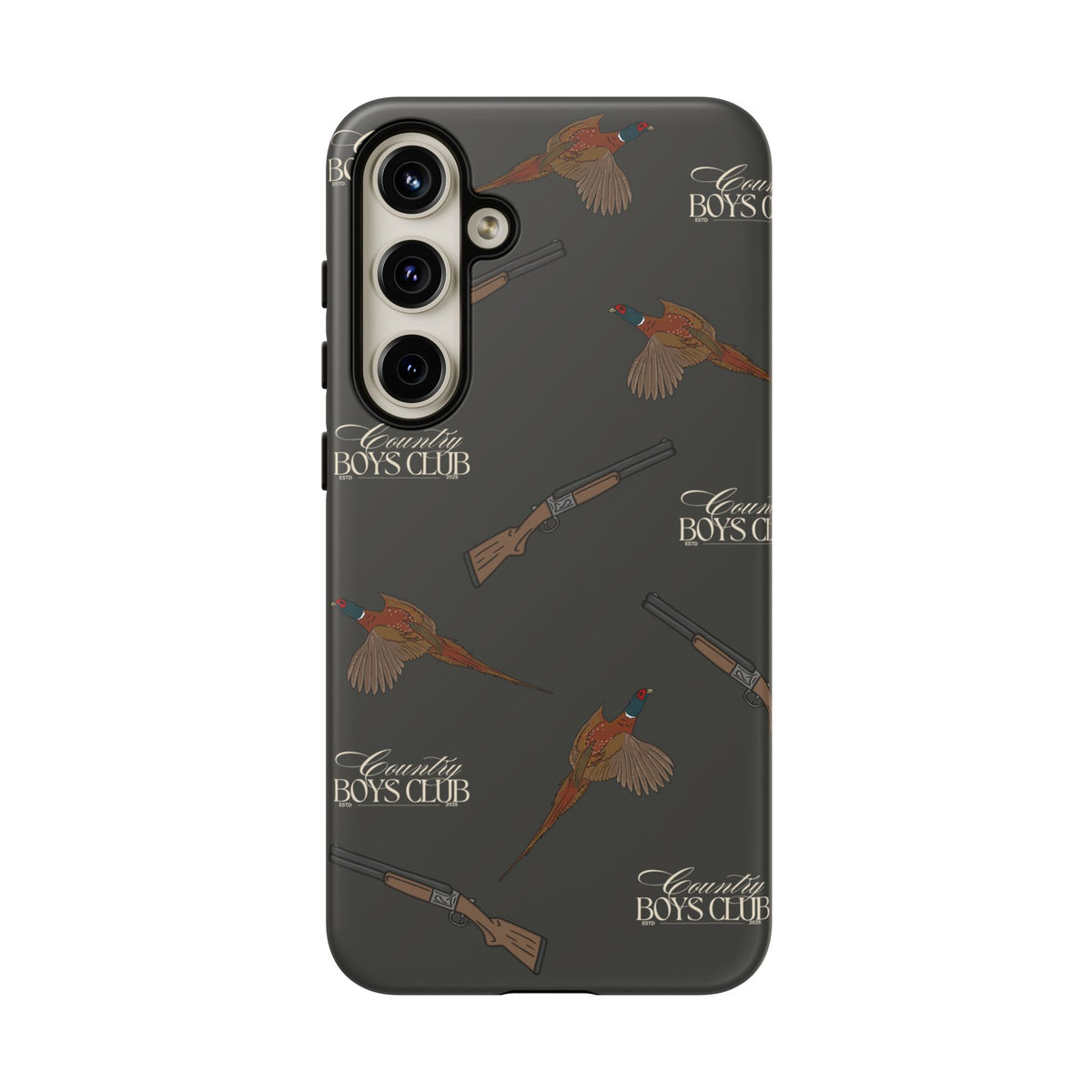 Charcoal 'Boys Pheasants & Shotguns' Case  | CBC x Country Cases