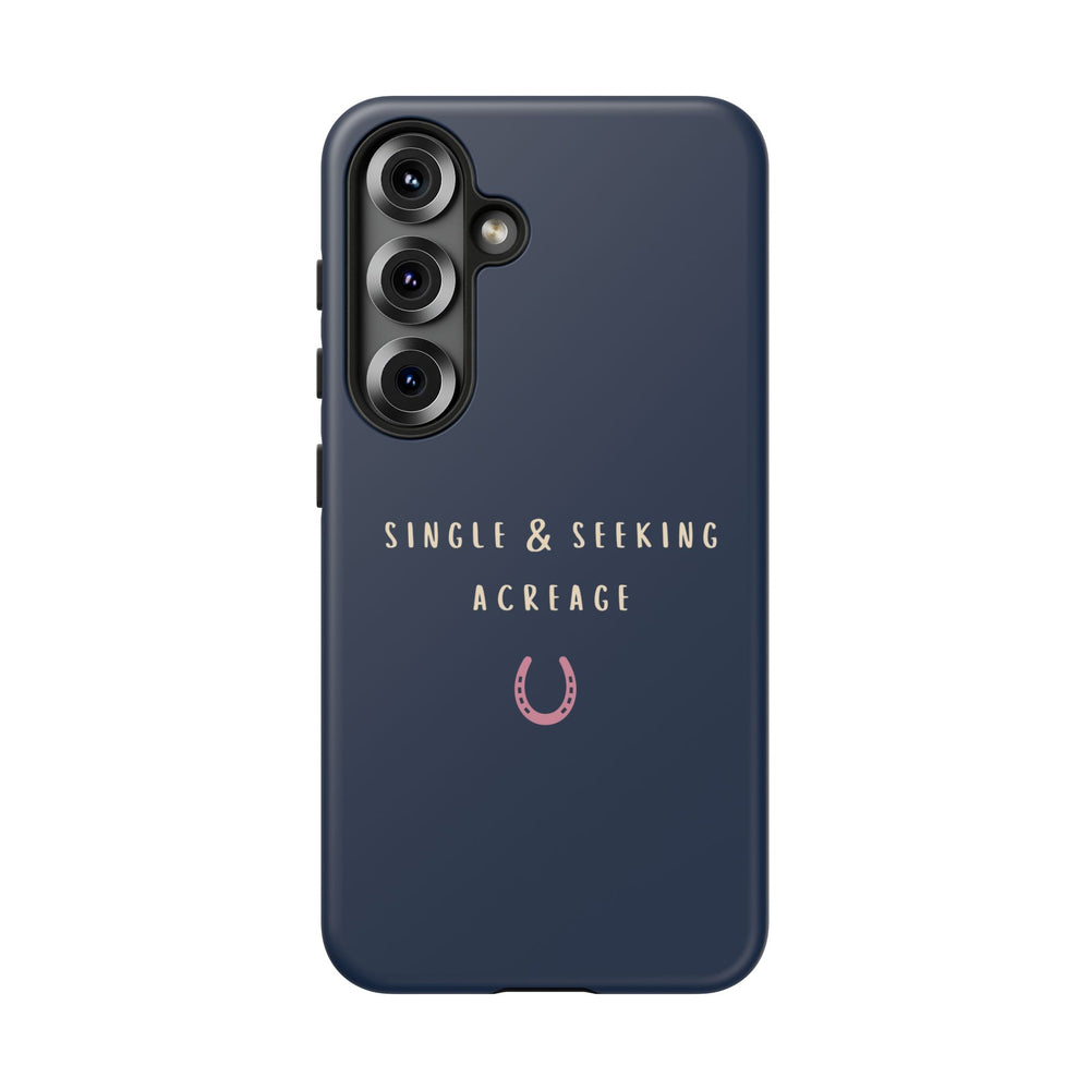 Navy & Pink 'Single & Seeking Acreage' Case