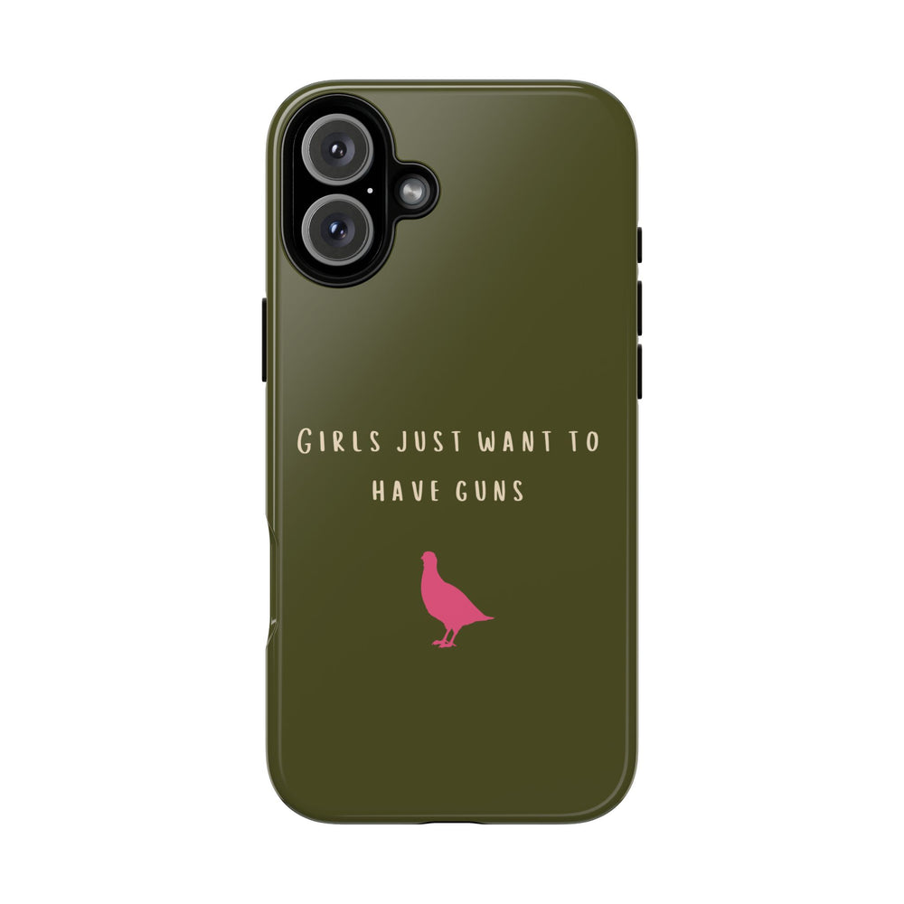 Green & Pink 'Girls Just Want To Have Guns' Case (Partridge)