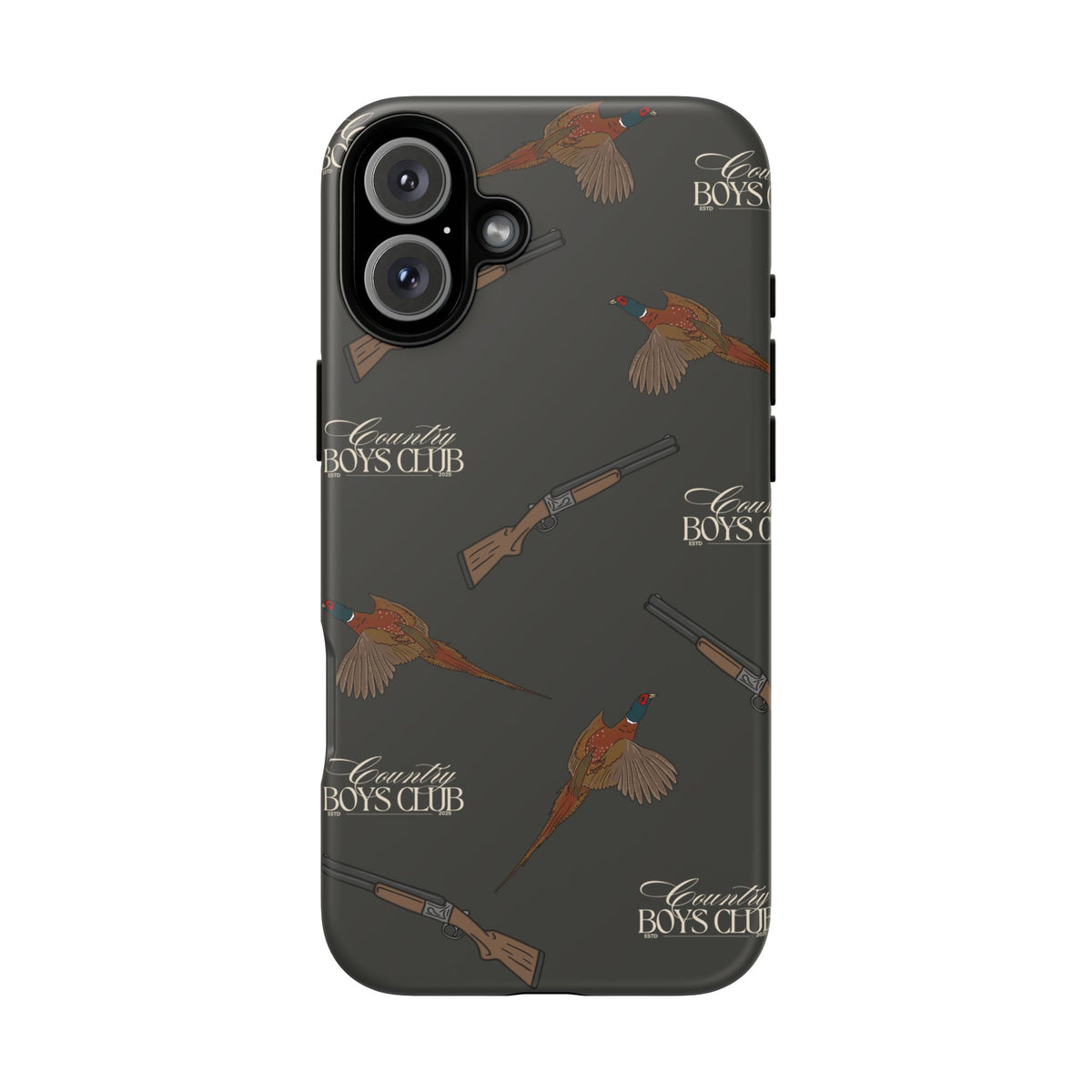 Charcoal 'Boys Pheasants & Shotguns' Case  | CBC x Country Cases