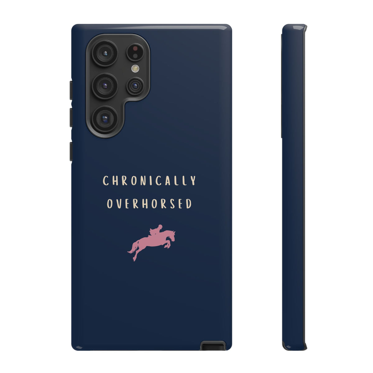 Navy & Pink "Chronically Overhorsed" Case