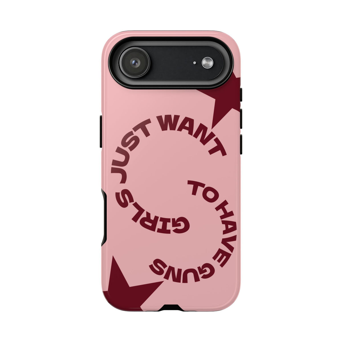 Pink & Burgundy Stars 'Girls Just Want To Have Guns' Case