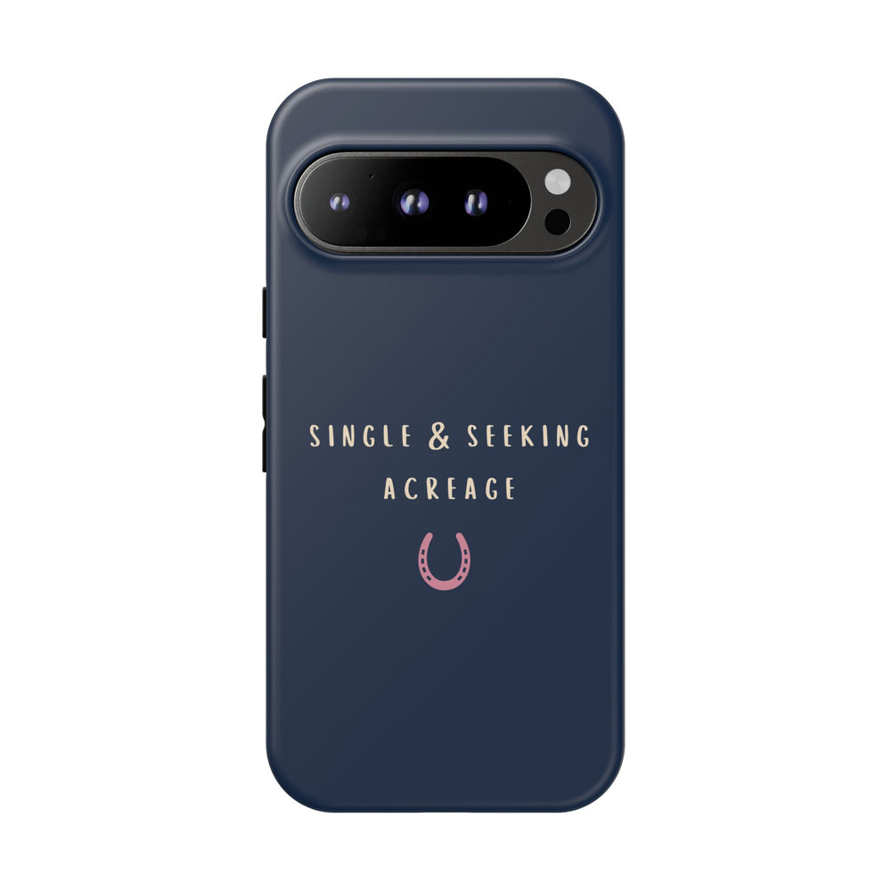 Navy & Pink 'Single & Seeking Acreage' Case