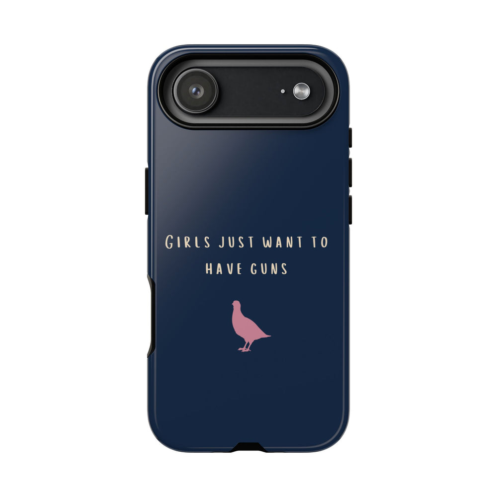 Navy & Pink 'Girls Just Want To Have Guns' Case (Partridge)