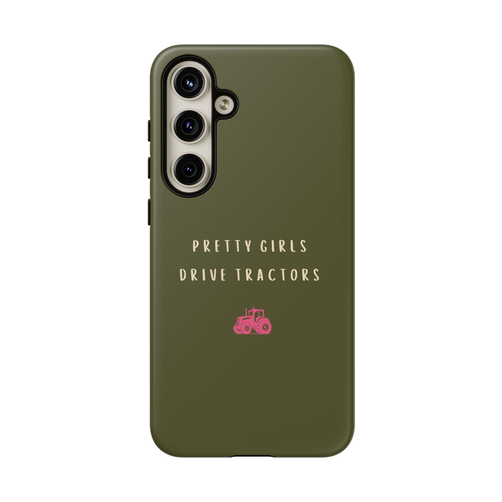 Green & Pink 'Pretty Girls Drive Tractors' Case