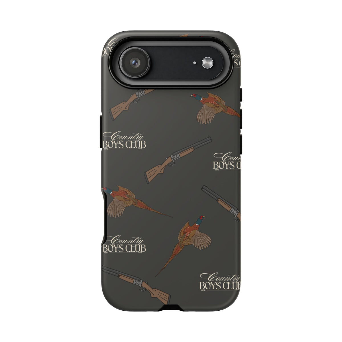 Charcoal 'Boys Pheasants & Shotguns' Case  | CBC x Country Cases
