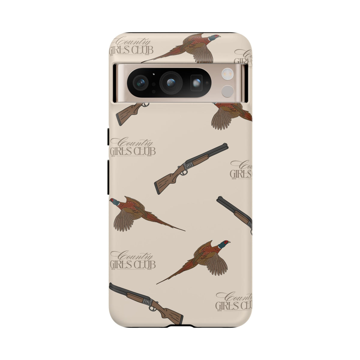 Beige 'Girls Pheasants & Shotguns' Case  | CGC x Country Cases
