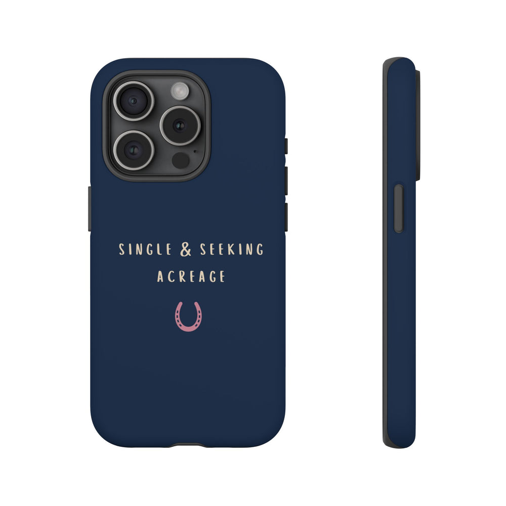 Navy & Pink 'Single & Seeking Acreage' Case