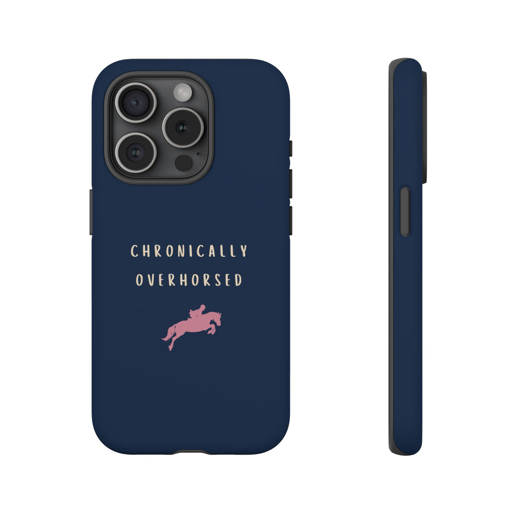 Navy & Pink "Chronically Overhorsed" Case