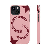 Pink & Burgundy Stars 'Girls Just Want To Have Guns' Case