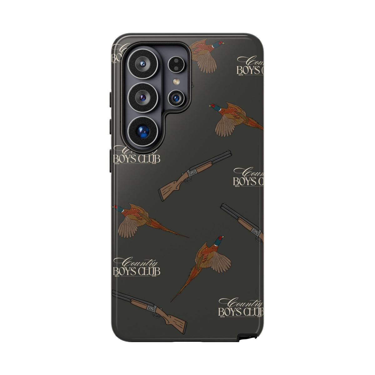 Charcoal 'Boys Pheasants & Shotguns' Case  | CBC x Country Cases