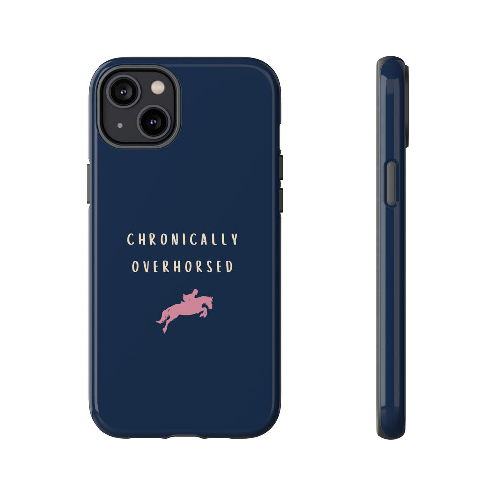Navy & Pink "Chronically Overhorsed" Case