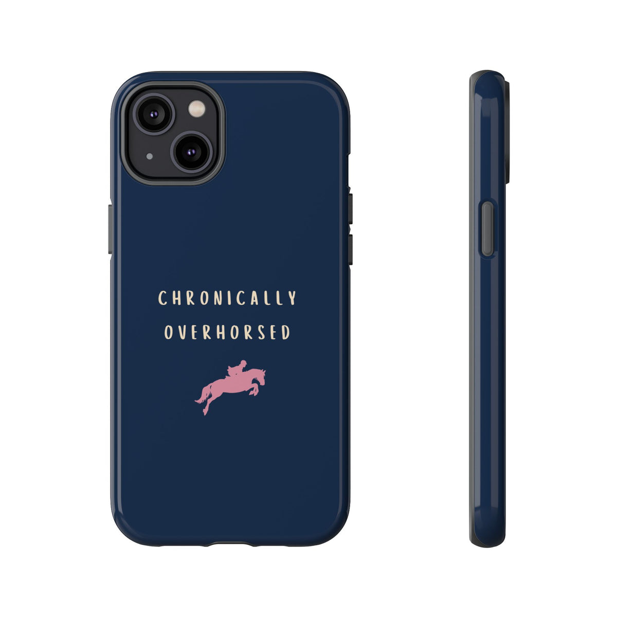 Navy & Pink "Chronically Overhorsed" Case