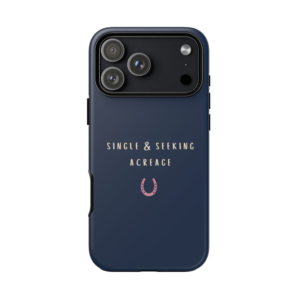 Navy & Pink 'Single & Seeking Acreage' Case