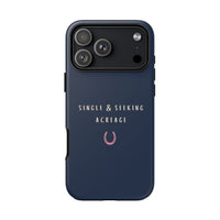 Navy & Pink 'Single & Seeking Acreage' Case