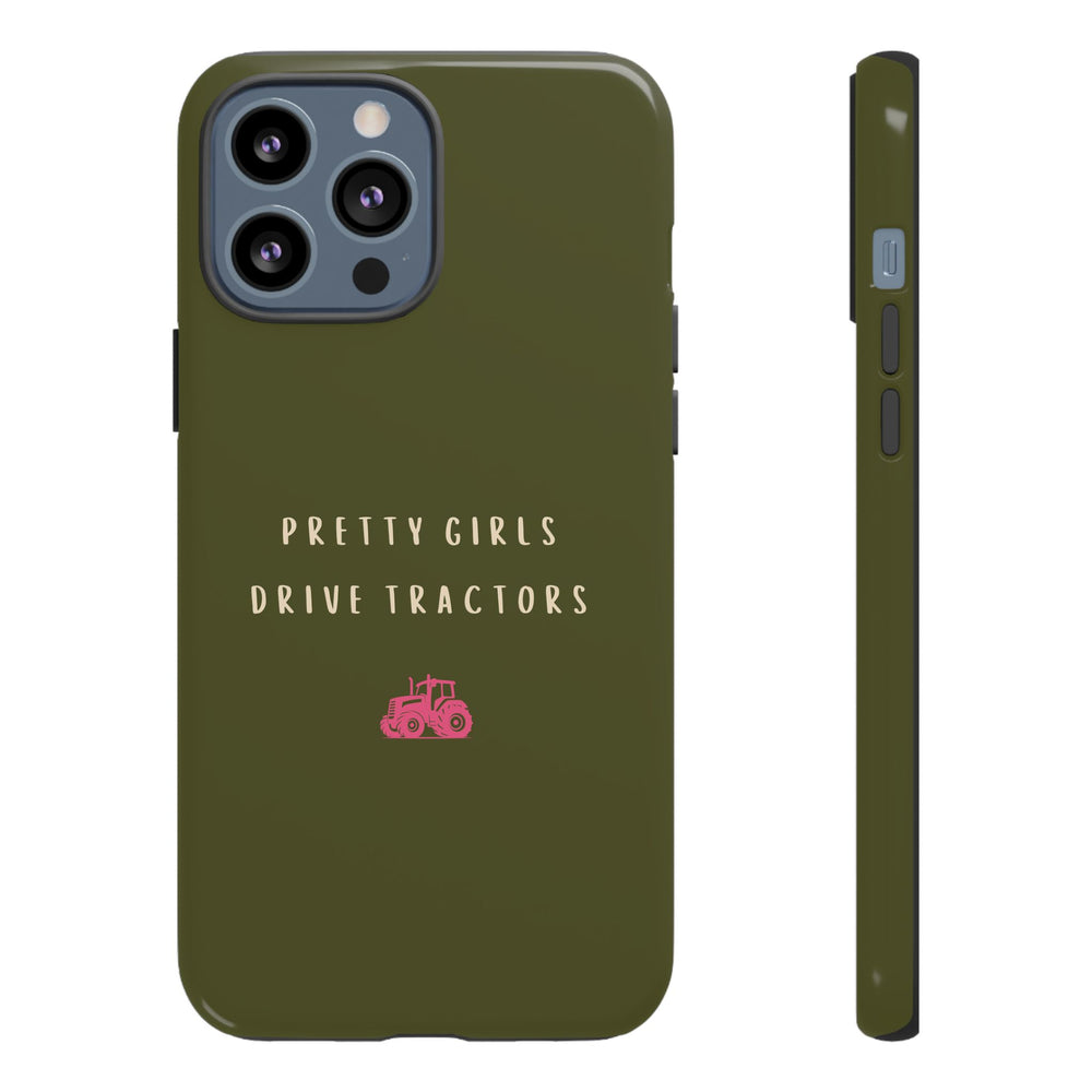 Green & Pink 'Pretty Girls Drive Tractors' Case